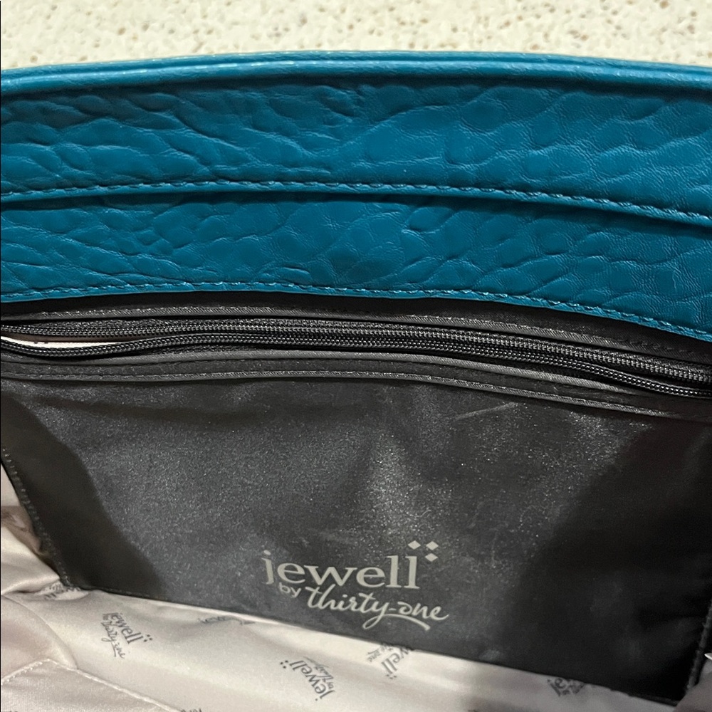 Thirty-One Jewell Teal Affair Vintage Pebble Shoulder Bag - Picture 6 of 15